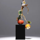GobekUsa Chinese Enamel Persimmon Ruyi Ornament for Living Room Wine Cabinet Décor