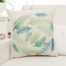 GobekUsa Green Plant Leaves Flower Linen Cushion Cover - Modern Sofa Throw Pillow Cover