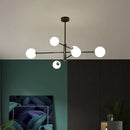 GobekUsa Elegant Black Gold Glass Ball LED Ceiling Chandelier for Home | Modern Pendant Lamp Lighting for Living Dining Bedroom