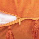 GobekUsa Boho Tassel Fringe Orange Pillow Covers Pack for Home Decor