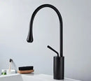 GobekUsa Brushed Gold/Black/White Basin Faucet with Single Handle Swivel Sink Water Crane
