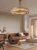 GobekUsa Gold Crystal Ceiling Chandelier LED Light Fixture for Luxury Home Decor