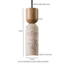 GobekUsa LED Hanging Pendant Light Mid-Century Modern Yellow Travertine Wood Living Room