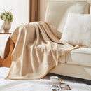 GobekUsa Herringbone Knit Blanket: High-Quality Sophisticated Sofa Throw for All Seasons