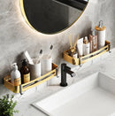 GobekUsa Gold Bathroom Corner Shelf: Wall-Mounted Triangle Storage Rack for Toiletries