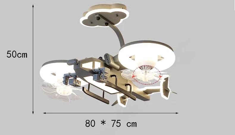 GobekUsa Kids Bedroom Ceiling Fan with Light, Remote Control - Modern LED Lamp, photo 7 of 7