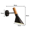 GobekUsa Black Wooden Wall Light Modern E27 LED Sconce Living Room Decor