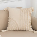 GobekUsa Beige Boho Style Cushion Cover 45x45/30x50cm - Handmade Square Pillow Case