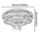 GobekUsa Crystal Chandelier: Modern Dimmable LED Pendant Light for Living & Dining Rooms