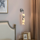 GobekUsa Carbon Steel LED Wall Lamp with Pull Chain Switch & Marble Stone Fixtures