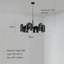 GobekUsa LED Macaron Pendant Chandelier - Modern U Shape Hanging Lamp