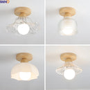GobekUsa LED Ceiling Lamp Modern Style Wood Glass Luminaria