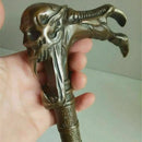 GobekUsa Gothic Bronze Evil Person Statue Cane Walking Stick Head