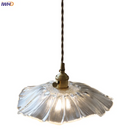 GobekUsa Clear Glass Nordic LED Pendant Light Fixture with Brass Knob Switch