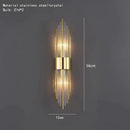 GobekUsa Clear Crystal LED Wall Lamp Stainless Steel Sconces for Bedroom Dining Room