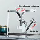 GobekUsa LED Kitchen Faucet Mixer with Swivel Spouts and Pull-Out Spray