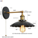 GobekUsa Gold Industrial LED Wall Lamp for Loft Stair, Coffee Bar, Bedroom