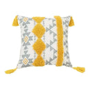GobekUsa Geometric Waves Tufted Pillow Covers with Embroidered Tassels