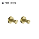 GobekUsa Brushed Gold Brass Bathroom Accessories Set: Hand Towel Bar, Toilet Paper Holder, Robe Hook
