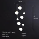 GobekUsa Cobblestone Glass LED Pendant Lights for Villa Hotel Loft Stair Lamp