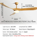 GobekUsa 70" Wooden Ceiling Fan with Light Dual-Function Motor for All Seasons