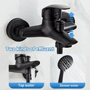 GobekUsa Black Brass Single Handle Shower Faucet Set with Hand Shower Head
