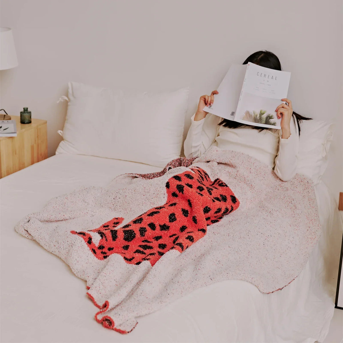 GobekUsa Hairy Furry Leopard Pattern Blanket, photo 2 of 8