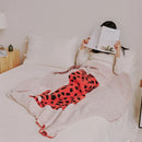 GobekUsa Hairy Furry Leopard Pattern Blanket