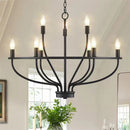 GobekUsa Iron Art Retro Chandelier Light, American Farmhouse Industrial Pendant Lamp
