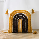 GobekUsa Boho Style Tufted Tassels Yellow Cushion Cover for Home Decor