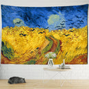 GobekUsa Golden Field Oil Painting Tapestry Wall Hanging - Retro Hippie Art Decor