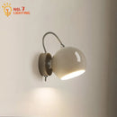 GobekUsa Cream Wind LED Wall Lamp, Rotatable Minimalist Iron Art Sconces for Bedroom & Living Room