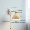GobekUsa Copper Ceramic LED Wall Lamp with Pull Chain Switch for Stair Living Room