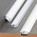 GobekUsa LED Aluminum Profiles Corner Channel with Transparent/Milky Diffuser for Strip Lights