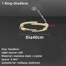 GobekUsa Crystal Ceiling Chandelier: Modern Stainless Steel LED Indoor Lighting for Living Room & Bedroom