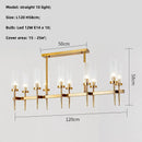 GobekUsa Gold Metal Glass LED Pendant Lights Chain Hanging Lamp