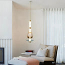 GobekUsa Luna Glass Tube Chandelier for Kitchen Dining Staircase LED Pendant Lamp