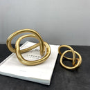 GobekUsa Gold Ring Knot Geometric Resin Ornaments Handmade Art Decor Figurines