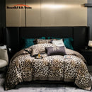 GobekUsa Egyptian Cotton Leopard Print Luxury Bedding Set, Silky Soft Bed Sets