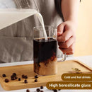 GobekUsa 400ml Square Glass Mug with Lid and Straw | Versatile Party Beverage Cup
