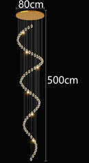 GobekUsa Crystal Chandelier Stair Pendant Light Modern Living Room Interior Lighting