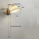 GobekUsa LED Wall Light Walnut Wood Rotate Copper Bedside Lamp