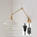 GobekUsa Ceramic Copper LED Wall Lamp with Adjustable Long Arm Swing