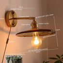 GobekUsa Japanese Style LED Wall Lamps Living Room Coffee Balcony Stair Light Copper Glass