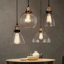 Retro Industrial Gray Glass Pendant Light
