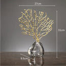 GobekUsa Coral Crystal Tree Glass Vase Metal Frame Resin Ocean Figurines, Home Decor