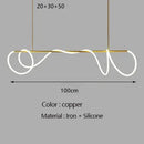 GobekUsa Gold Black LED Chandelier Modern Minimalist Pendant for Home Decor Lighting