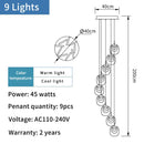 GobekUsa Gold Crystal Staircase Chandelier: Luxury Indoor Lighting for Dining Room & Hallway