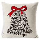 GobekUsa Elk Print Linen Pillowcase: Festive Christmas Cushion Cover for Sofa - 2023 New Year Decor