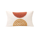 GobekUsa Gematric Tufted Burnt Orange Half Circle Cushion Cover for Living Room